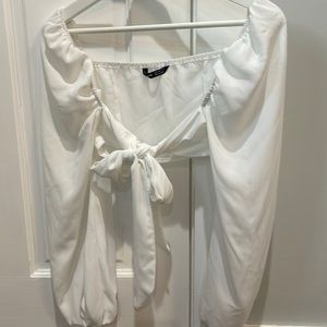 White front tie top